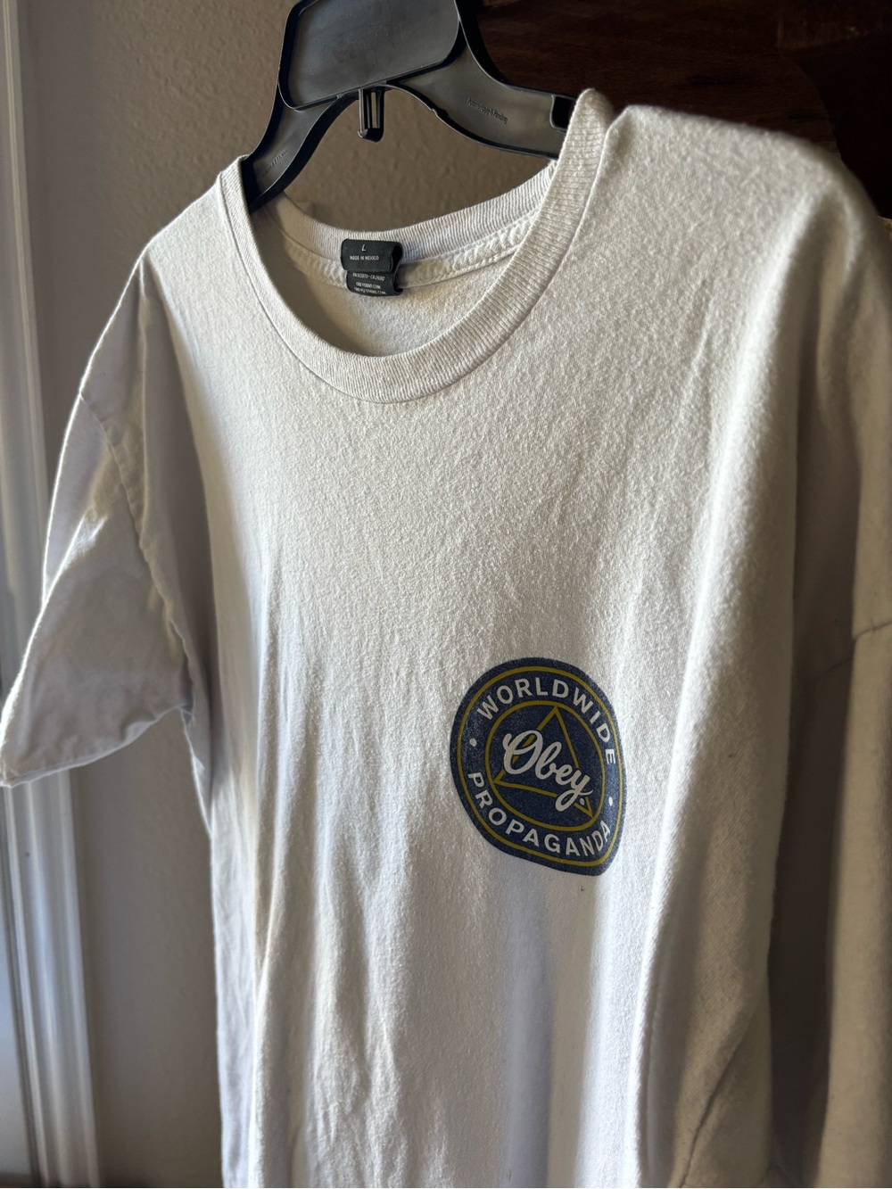 OBEY “Worldwide Propaganda” Graphic Tee - White, Size L